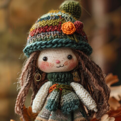 Wall Mural - Wool Knit cute Doll