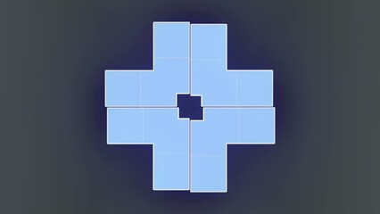 Leinwandbilder - Motion graphics with changing geometric shapes . 3d rendering loop animation 4K