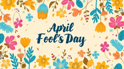 Wall Mural - April 1 is April Fool's Day, the day of comedy of jokes and pranks, the day when you can't trust anyone, holiday card illustration