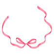 Curly ribbon with bow. Beautiful decorative elegant tape.