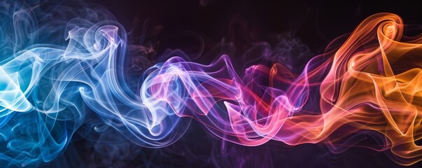 Wall Mural - Colorful abstract smoke waves