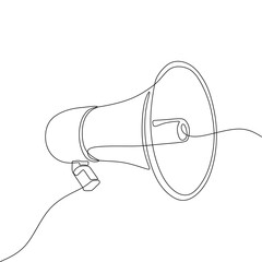 Wall Mural - Single continous line art of megaphone