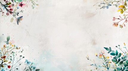 Wall Mural - Abstract floral watercolor painting background