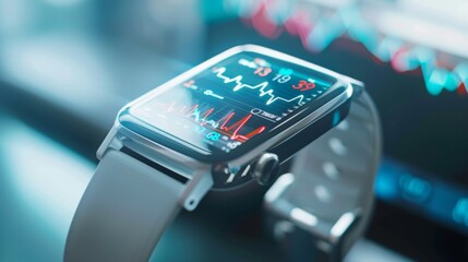 Fototapete - Close Up of Smart Watch on Table