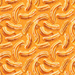 A pattern wallpaper of Mexican churros  Sugar coated churros in a tempting spiral pattern
