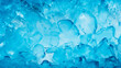Close-up of a blue ice cave with abundant ice