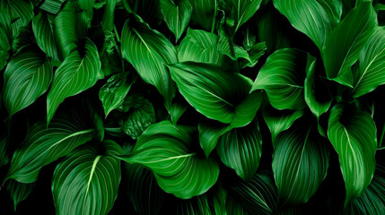 Wall Mural - Green plant leaves in close-up