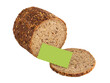 Wholegrain bread high in protein with green label isolated on transparent background PNG cut out   Eiweissbrot Vollkorn