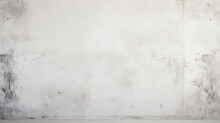 White Concrete Wall With A Fresh Coat Of White Paint And A Section Covered In Black Mold