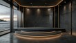 Luxurious Black Velvet Podium with Turkish Hamam Backdrop for Spa Concept