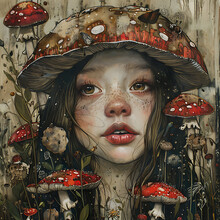Girl With Mushrooms