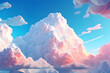 blue sky background with low poly clouds