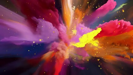 Poster - Abstract explosions of color evoke a sense of wonder and intrigue in this piece