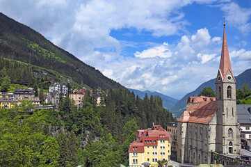 Canvas Print - Bad Gastein and mountains landscape Austria