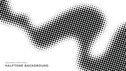 Wall Mural - halftone background calming rhythms dynamic wave vector design in black color fit for social media p