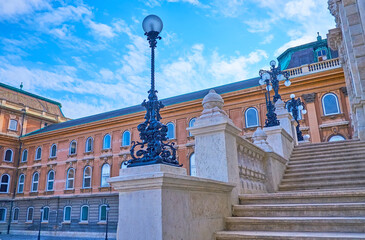 Wall Mural - The stairway to Habsburg Gates of Buda Castle, Budapest, Hungary