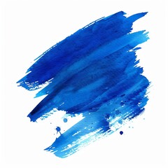 Wall Mural - Indigo Blue brush strokes in watercolor isolated on the white background