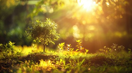 Wall Mural - eco concept tree growth. generative ai