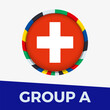 Switzerland flag stylized for European football tournament 2024.