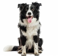 dog sitting on white background isolated