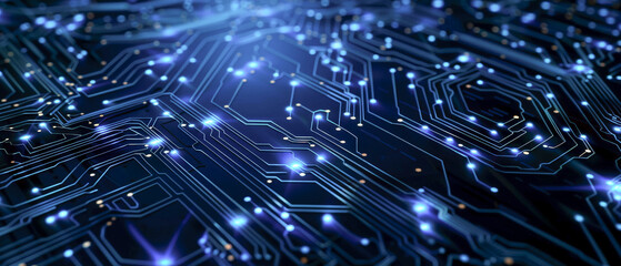 A computer chip with many small lights on it