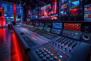 Wall Mural - a home recording and video editing studio professional photography