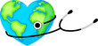 World health day icon design with globe and stethoscope. 7th April, world health day concept. Illustration.