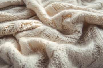 Wall Mural - Cozy Knit Sweater Texture in Soft Light, Symbolizing Warmth and Comfort