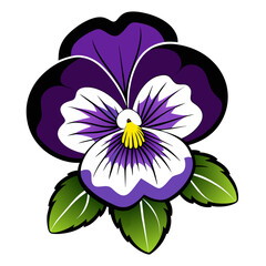 Wall Mural - Pansy Vector Art Blooming Beauty for Your Designs