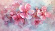 Delicate sweetheart blossoms painted in watercolor, soft hues creating a tender ambiance, perfect for expressing Valentines sentiments