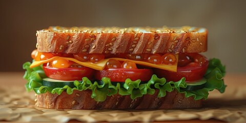 super tasty sandwich product photo on table