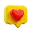 © Fernando Sanso - Text Bubble, yellow conversation with red heart isolated on transparent background, png