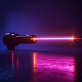 Fototapeta Tęcza - 3d rendering of a laser beam, light on a dark background