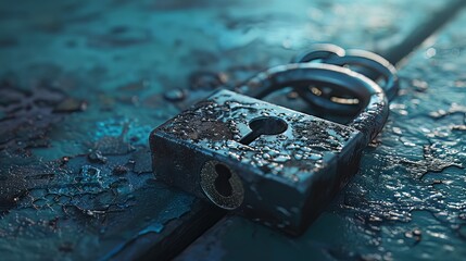 A locked padlock background symbolizes the concept of confidentiality and security, depicted in a 3D rendering. 