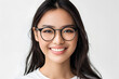 
Variation
3d




Closeup portrait of smiling beautiful Asian woman wearing glasses isolated on white background,