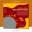 Delicious pizza social media instagram post template
