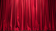 Theater drapes in a close-up shot signify the end of a stage performance. Closeup, end, theater, drapes, AI generative