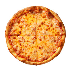 A cheese pizza rendered, Isolated on transparent PNG background, Generative ai