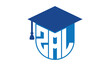 ZAL initial letter academic logo design vector template. school college logo, university logo, graduation cap logo, institute logo, educational logo, library logo, teaching logo, book shop, varsity