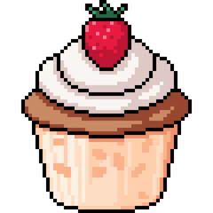 Canvas Print - pixel art of cup cake snack