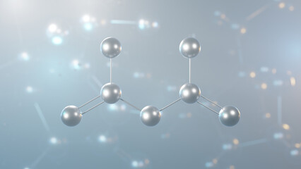 Sticker - dinitrogen pentoxide molecular structure, 3d model molecule, nitrogen oxide, structural chemical formula view from a microscope