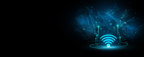 Wall Mural - reception of network communication signals, concept behind technology