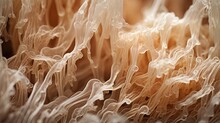 Microscopic View Of Fungi Mycelium. Texture, Background ,Wallpaper Design. Ai Generative