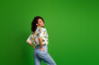 © deagreez - Photo of charming nice lady stand rear view posing for new sales isolated over bright color background