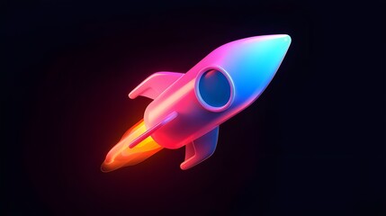 Wall Mural - Colorful Rocket take off on background for Business start up and science concept