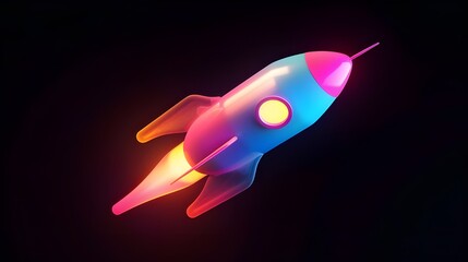 Wall Mural - Colorful Rocket take off on background for Business start up and science concept