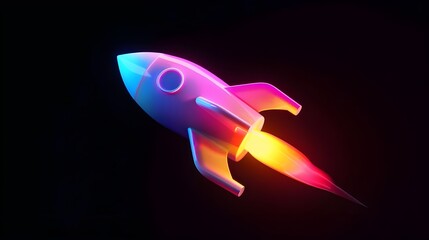 Wall Mural - Colorful Rocket take off on background for Business start up and science concept