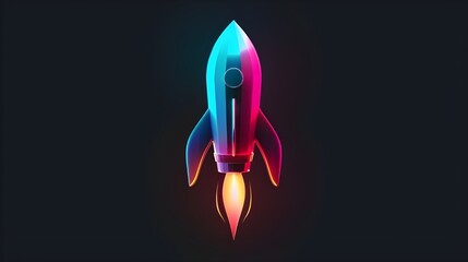 Wall Mural - Colorful Rocket take off on background for Business start up and science concept