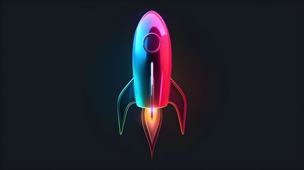 Wall Mural - Colorful Rocket take off on background for Business start up and science concept