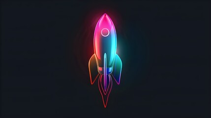 Wall Mural - Colorful Rocket take off on background for Business start up and science concept